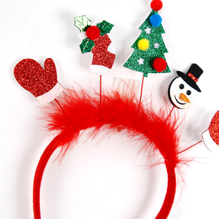 Wholesale Christmas Cartoon F Hair Hoop Plastic Reindeer Snowflake Headband Holiday Party Hair Accessory
