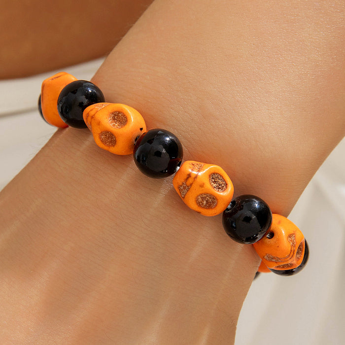 Wholesale Wood Beaded Bracelet Set  Retro Pumpkin Design Handmade Jewelry Accessory MOQ≥5