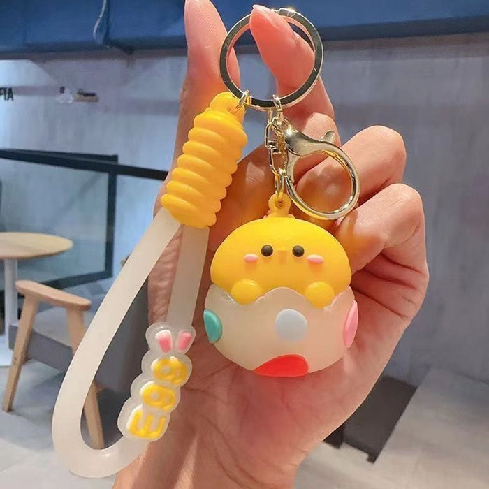 Wholesale Luminous Eggshell Small Animal Doll Resin Keychain JDC-KC-XingLao005