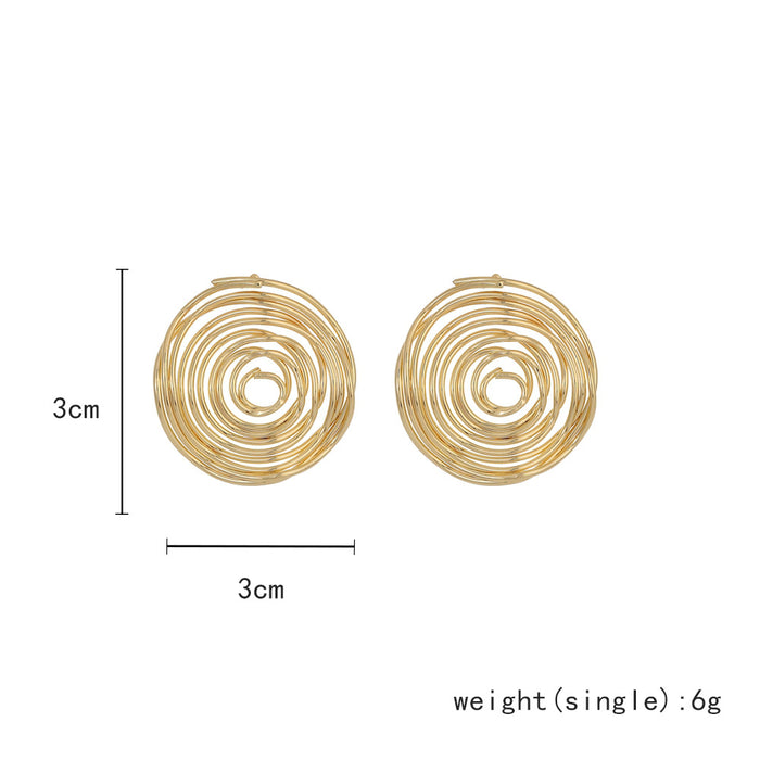 Wholesale Versatile and personalized round threaded thread wrapped earrings