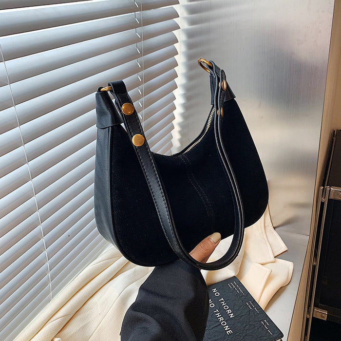 Wholesale Stylish Oil Wax Leather PU Crossbody Bag Urban Simplicity Dumpling Shape Gift