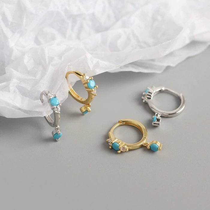 Wholesale Blue turquoise sophisticated and versatile earrings