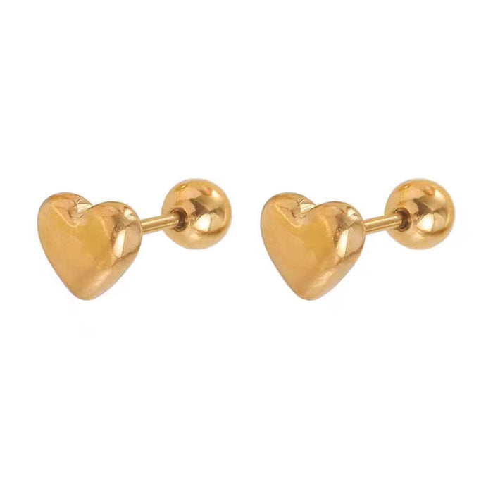 Wholesale  Anti-loss heart-shaped earrings  colorfast   small and exquisite titanium steel earrings