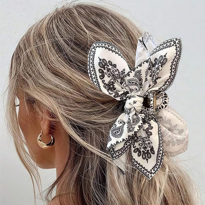Wholesale Double sided cashew flower grab clip bow shark clip hair accessory