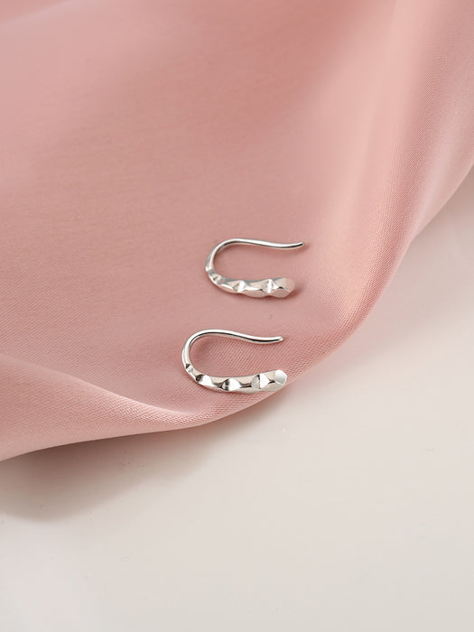 Wholesale 925 Sterling Silver Cut Ear Hook Women's Fashionable Simple Earrings Distinctive Ear Accessories