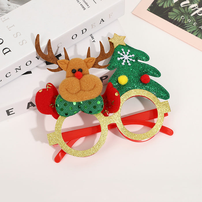Wholesale Christmas Decoration Glasses Frame Christmas Party Party Creative Glasses Frame Adult Children Christmas Glasses Gift