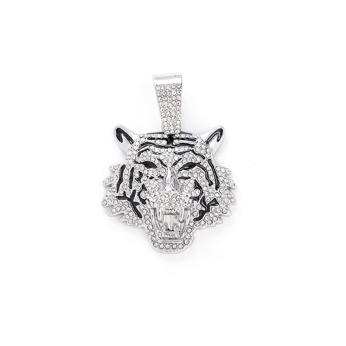 Wholesale 3D Diamond Tiger Pendant Alloy Men's Necklace JDC-NE-QingR008
