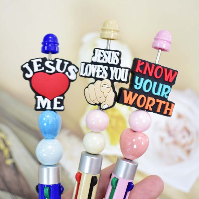 Wholesale Jesus series pen accessories ornaments beaded pen beaded jewelry