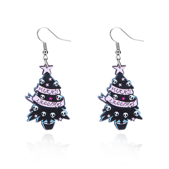 Wholesale  Earrings Acrylic Flower Ghost Cartoon Ghost Print Pendant Fashion Personalized Earrings