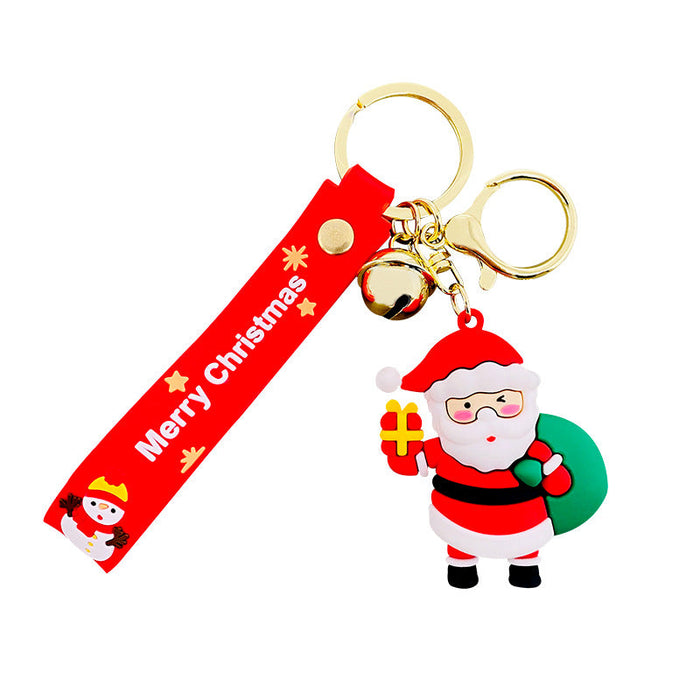 Wholesale Keychains PVC Hardware Cute Cartoon Santa Claus JDC-KC-XingZe002