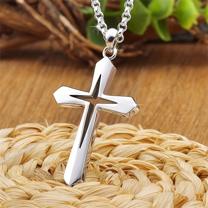 Wholesale stainless steel cross men and women necklace fashion
