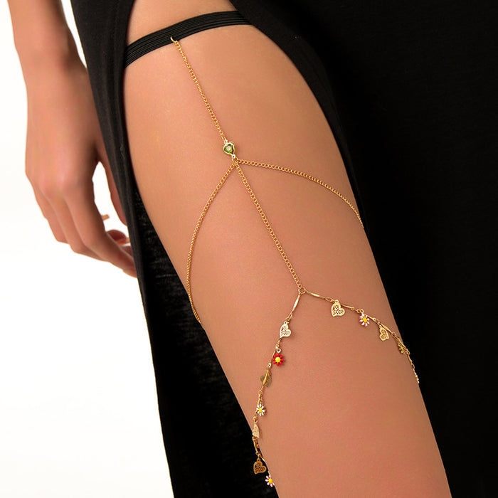 Wholesale Sexy casual pearl leg ring body chain, simple and fashionable tassel thigh chain