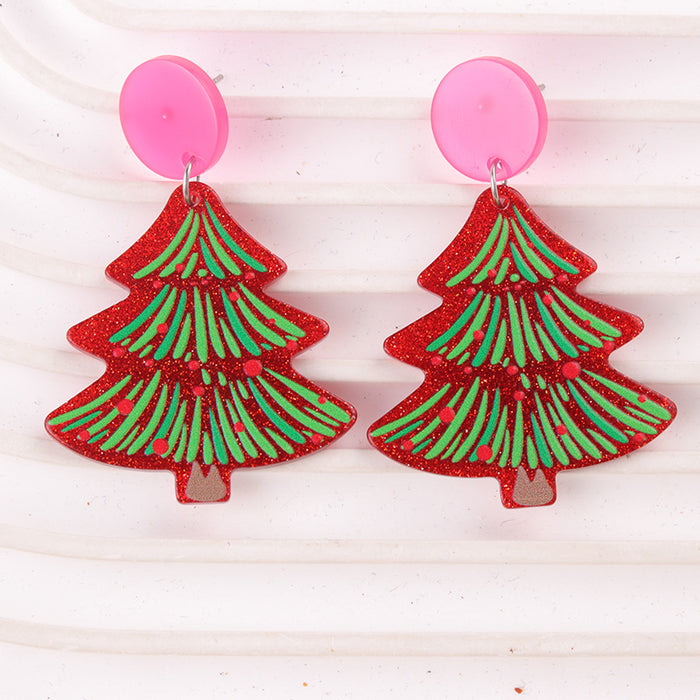 Wholesale Christmas Tree Series Creative Design Acrylic Earrings Earrings Christmas Earrings Ear Jewelry Women