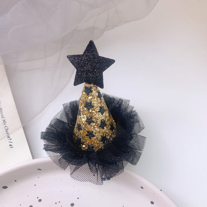 Wholesale Children' s Hair Accessories Role Playing  Funny Pumpkin Hat Hairpin Little Girl Lace Bat Hairpin Headwear