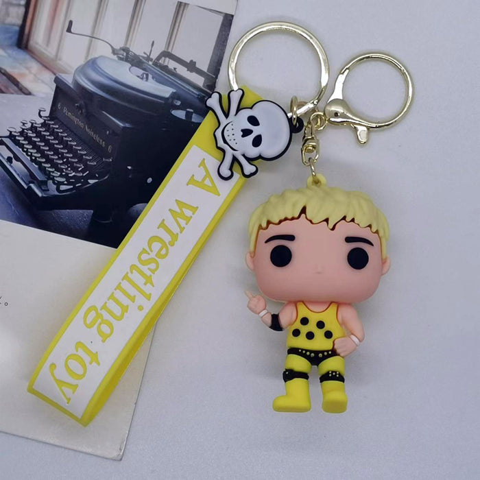 Wholesale Cross-border creative cartoon glue wrestling toy doll key chain bag car key chain accessories gift