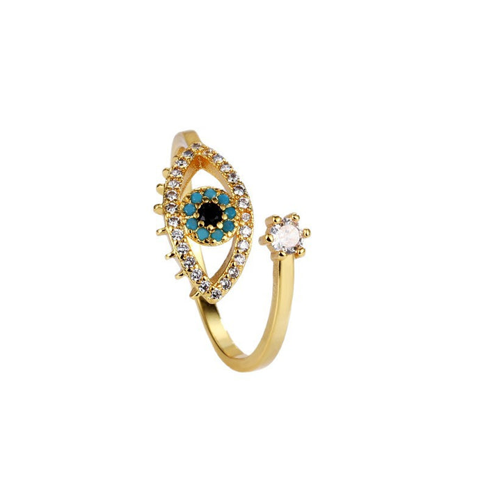 Wholesale Niche design  Evil Eye Open Heart Ring