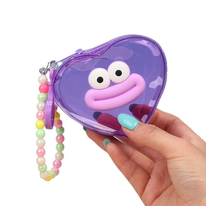 Wholesale Trendy Transparent PVC Coin Purse With Funny Lip Design Blue Pendant For Keys And Lipstick Car Key Accessory