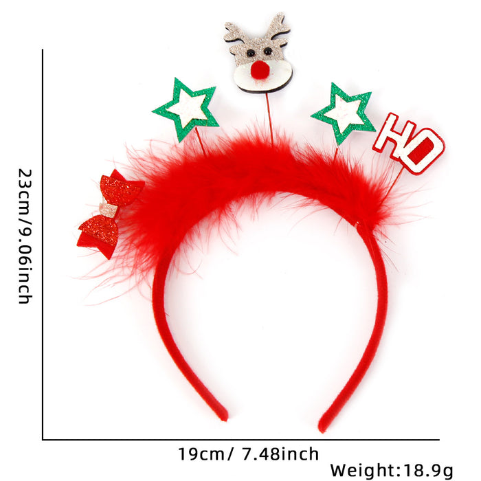 Wholesale Christmas Cartoon F Hair Hoop Plastic Reindeer Snowflake Headband Holiday Party Hair Accessory