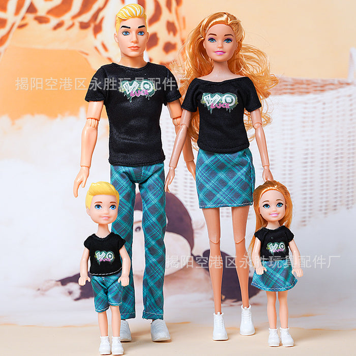 Wholesale suitable for 30CM a family of four dolls leisure family suit fashion couple bag shoes