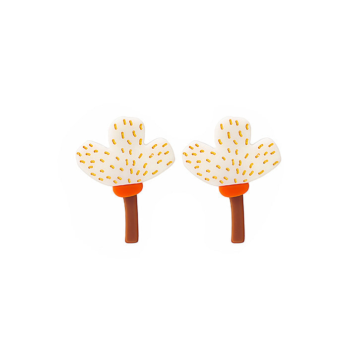 Wholesale Contrast Color Flower Leaf Oil Painting Geometric Irregular Splicing Acrylic Earrings JDC-ES-MDD097