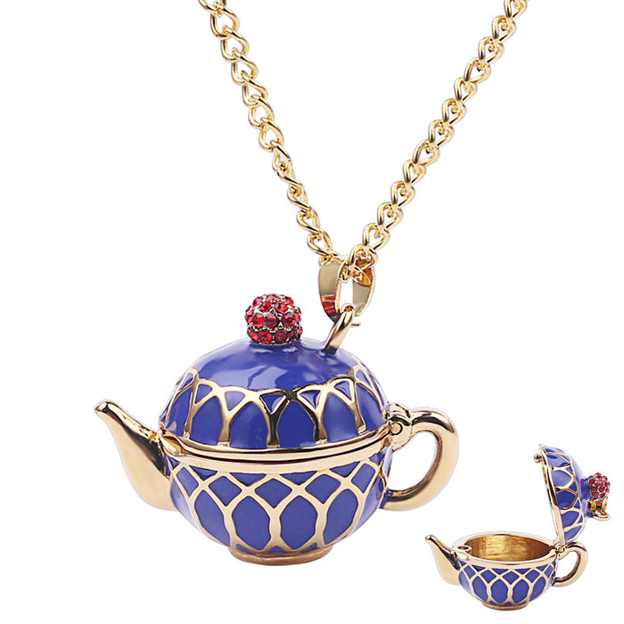 Wholesale Layer Enamel Glaze Teacup Alloy Necklace JDC-NE-BS010