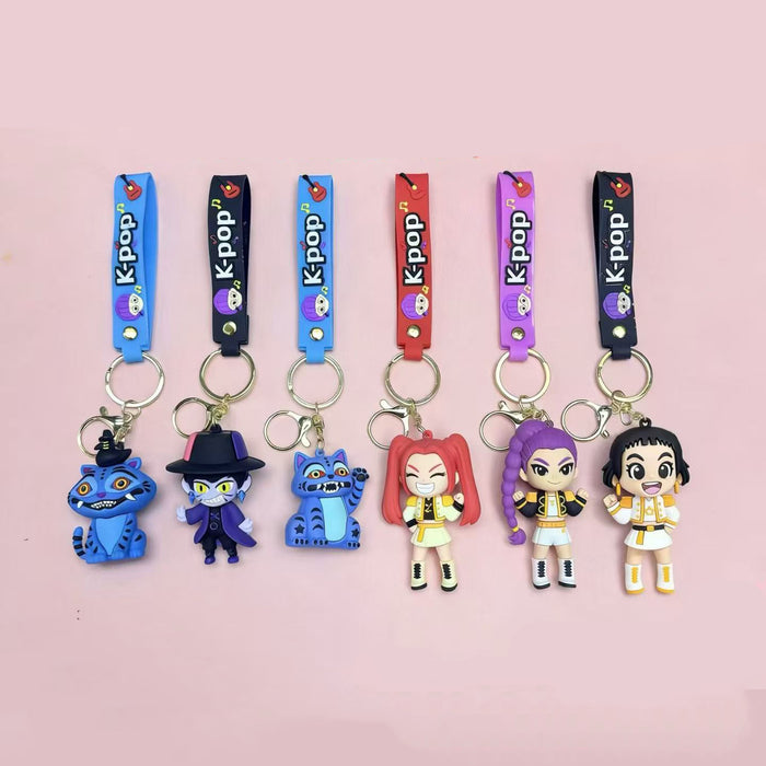 Wholesale Witch Hunter Group Keychain Pendant Purple Hair Bag Charm Trendy MOQ≥2
