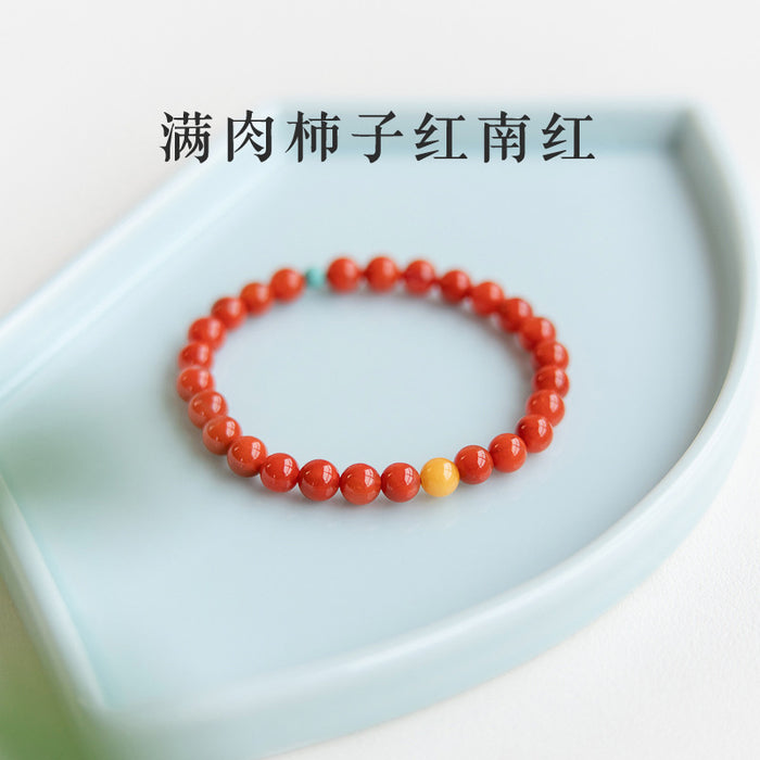 Wholesale Natural Red Agate Bracelet with Small Rice Beads and Multiple Circles