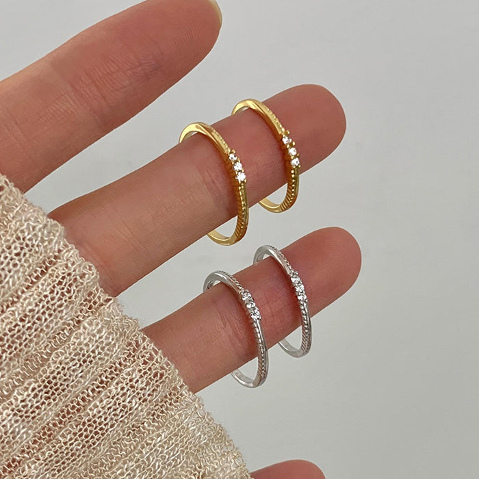 Wholesale Copper plated fine sparkling zircon ring for women, versatile for daily use, index finger ring and bracelet