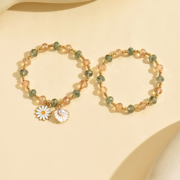 Wholesale jewelry fashion vintage glass beads beaded shell bracelet