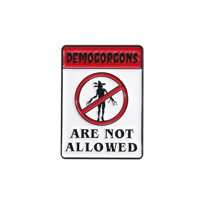 Wholesale Creative Magic Series Novelty Brooch Pin Chic Zinc Alloy Warning Sign Shape Fashion Accessory