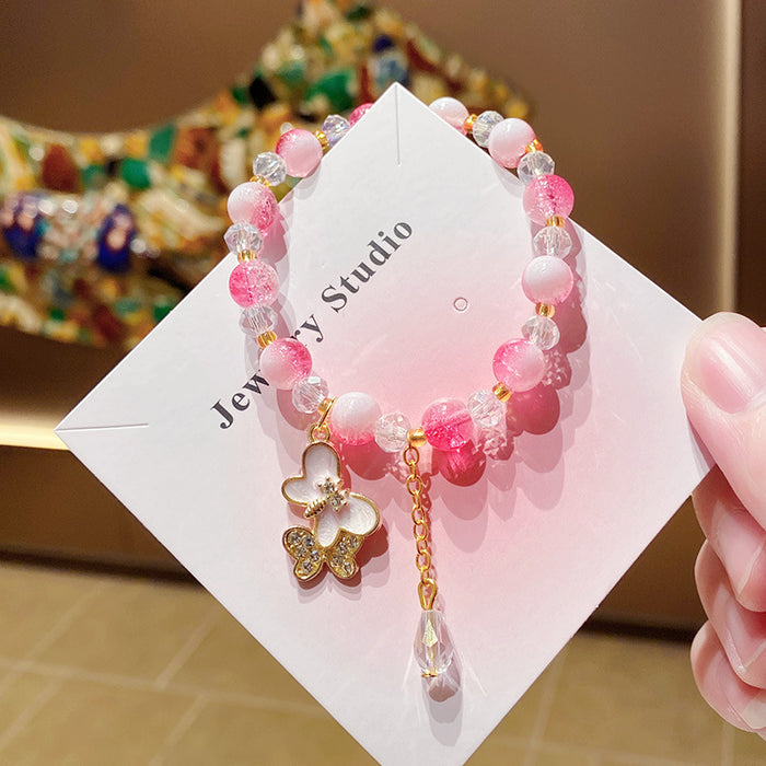 Wholesale Purple Floral Butterfly Bowknot Bracelet for Little Girls MOQ≥3