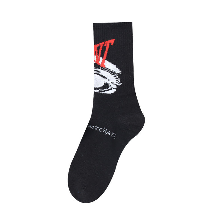 Wholesale Graffiti letter tube socks, combed cotton sports trendy socks, couple socks