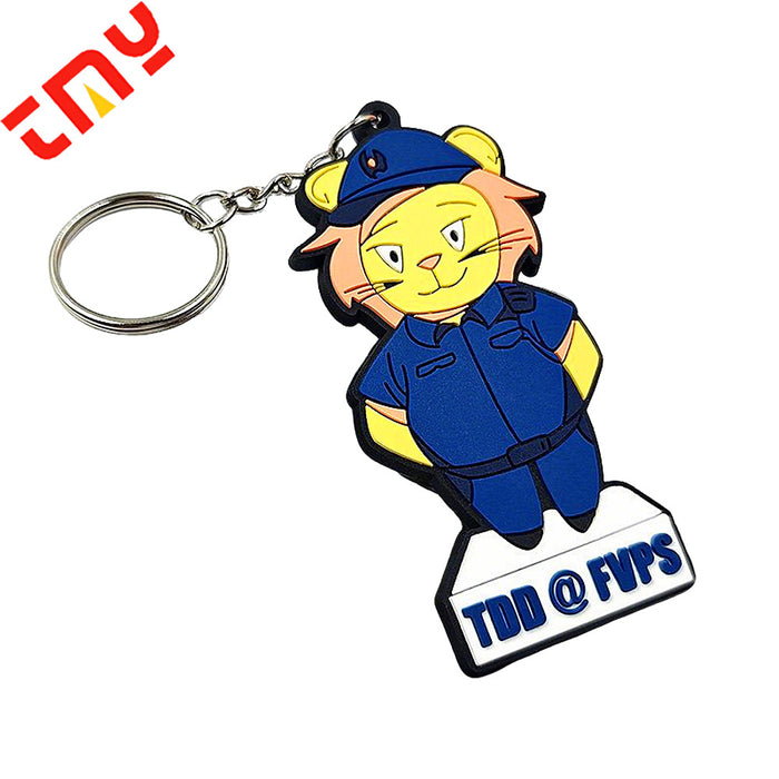 Wholesale Creative PVC soft rubber keychain making cute cartoon pendant keychain small pendant