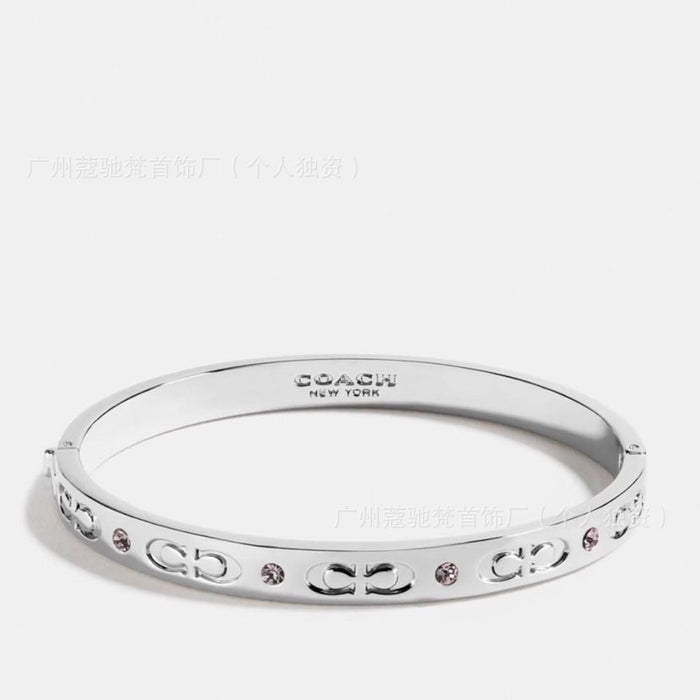 Wholesale New Double C Open Couple Bracelet with Female Letter Logo Engraved Bracelet and Male Gold Plated