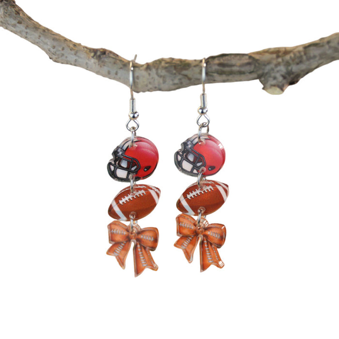 Wholesale niche sports style ball theme acrylic earrings creative basketball football earrings women