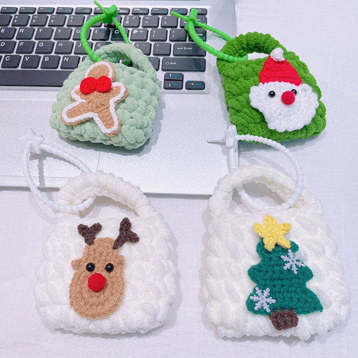 Wholesale Christmas hand-woven wool bag,  earphone bag,  mini coin purse,   pendant