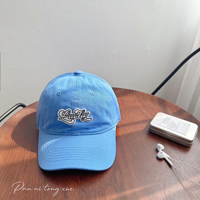 Wholesale Vintage washed embroidered letter baseball cap with wide brim, soft top, duckbill cap, versatile hat