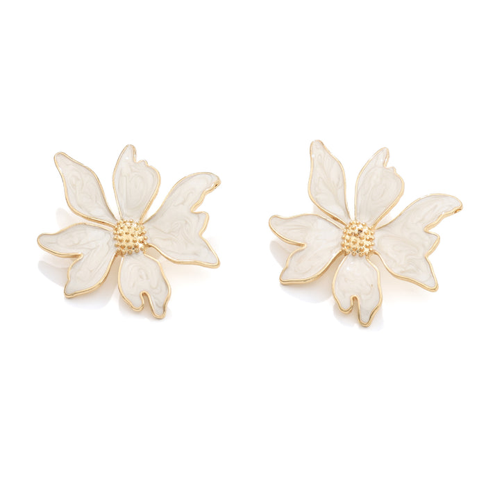 Wholesale Exaggerated geometric irregular light luxury retro flower earrings