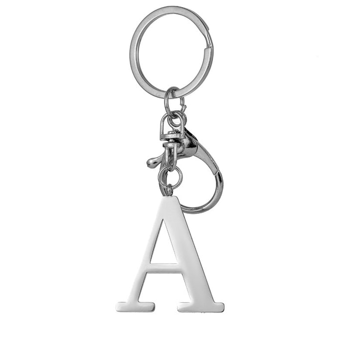 Wholesale Stainless Steel  Letter Key Chain Titanium Steel Keychain Initial Letter Modern Simple Backpack Pendant