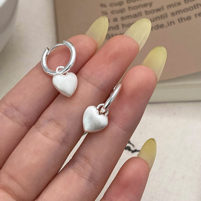 Wholesale Frosted Heart Two-Way Earrings
