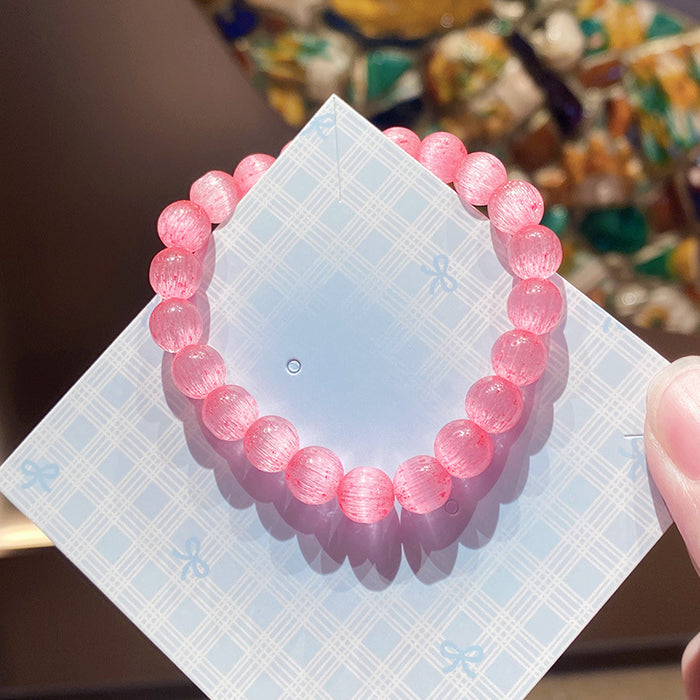 Wholesale Trendy Cat' s Eye Glass Beaded Bracelets Handmade Geometric MOQ≥3