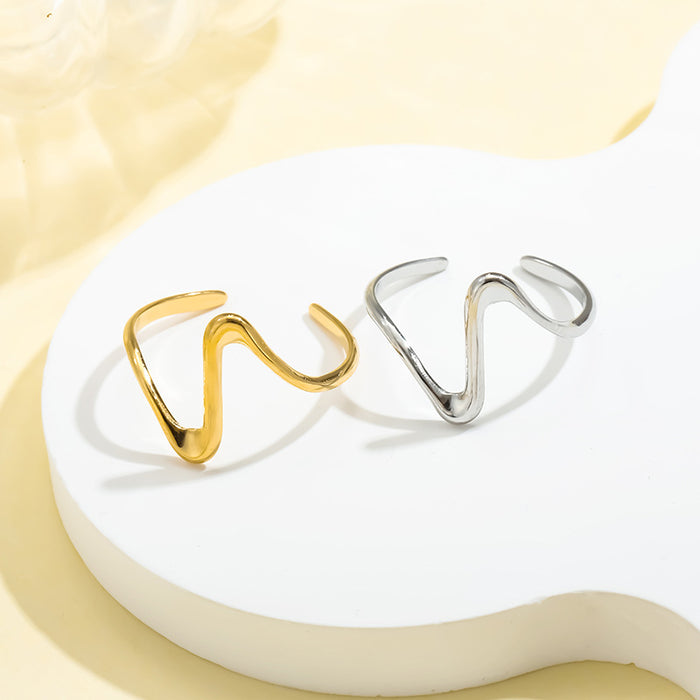 Wholesale Minimalist stainless steel open ring for women with a niche design and fashionable titanium steel ring