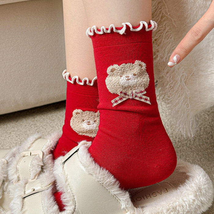 Wholesale Socks, mid tube socks, autumn cute cartoon cotton socks