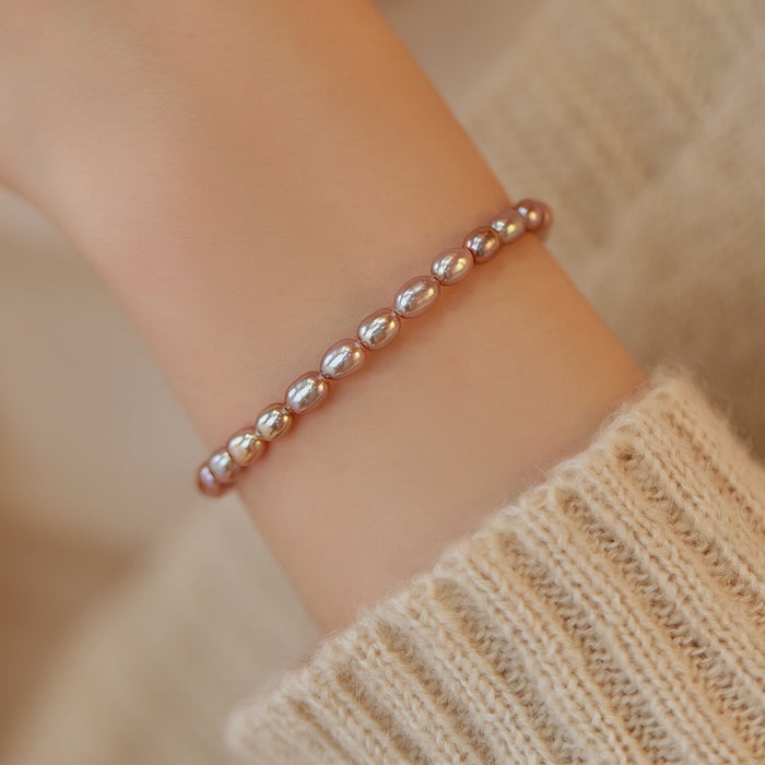 Wholesale Purple Water Pearl 14K Gold Bracelet Niche Design