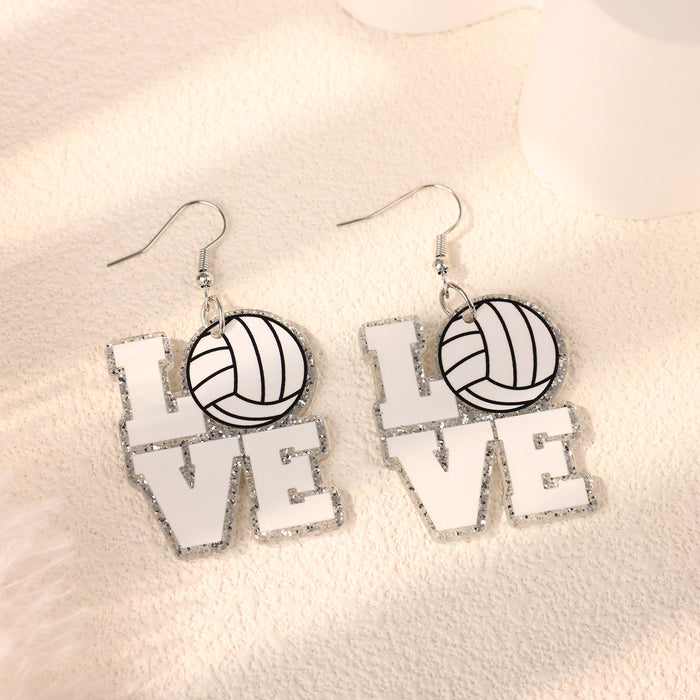 Wholesale Basketball, volleyball, creative earrings, party decorations, acrylic