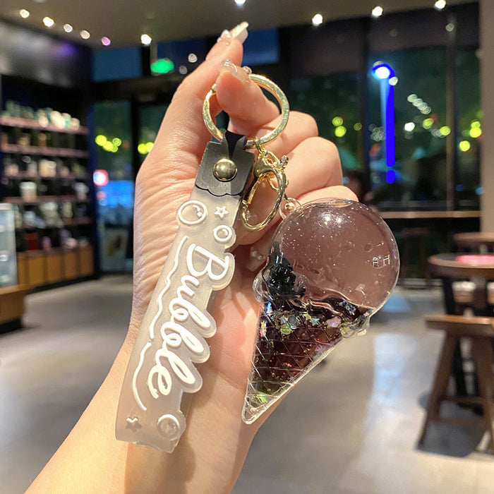 Wholesale Trendy Quicksand Large Shell Keychain Car Key Accessory MOQ≥2