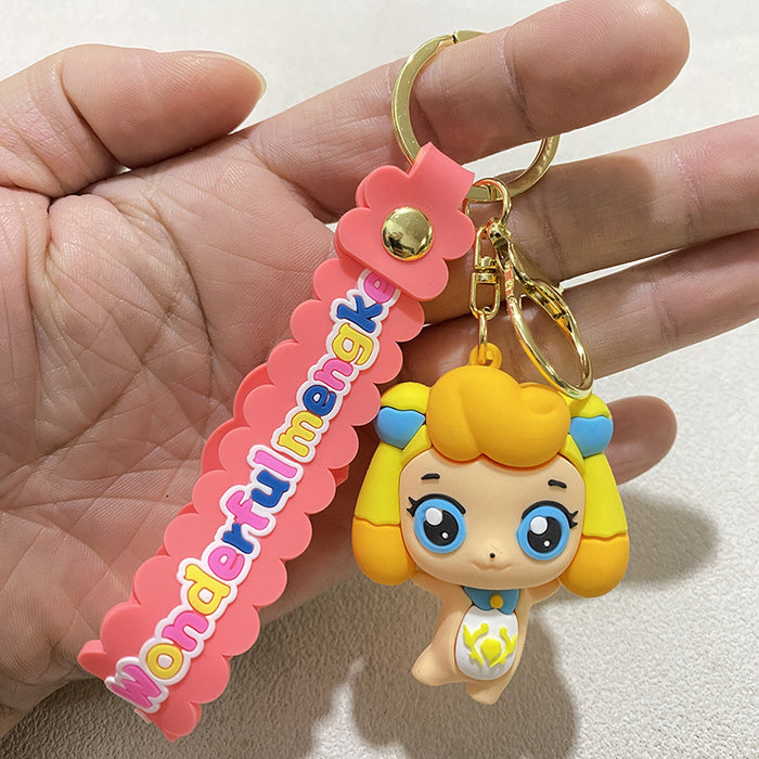 Wholesale Cartoon ful Cute Keychain Pendant Student Bookbag with Bell Pudding Dog Doll Pendant