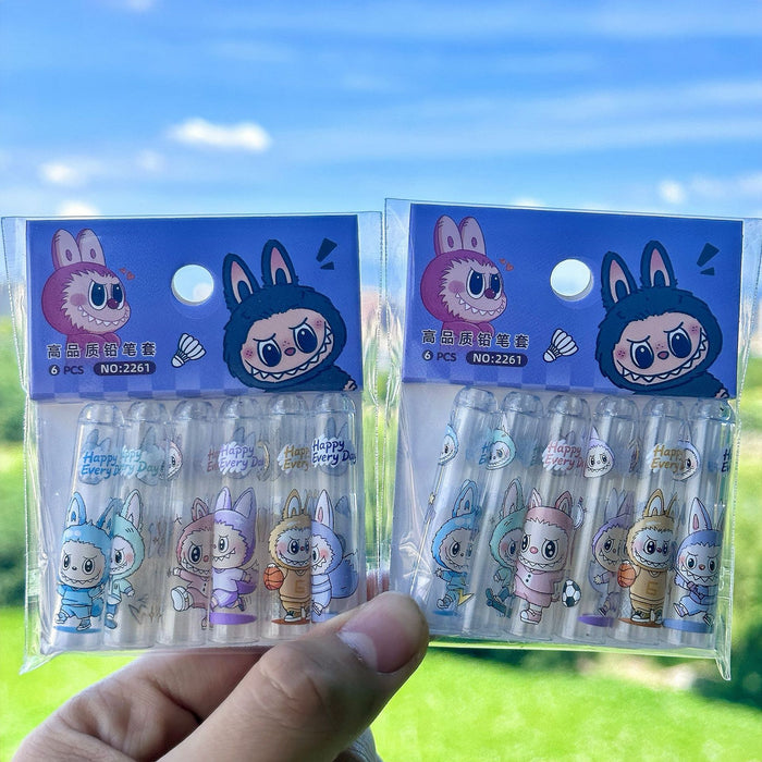 Wholesale 6pcs/set Cute Transparent Pencil Cap Protectors