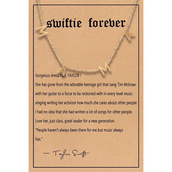 Wholesale Music necklace, stainless steel, gold letters, titanium steel pendant necklace