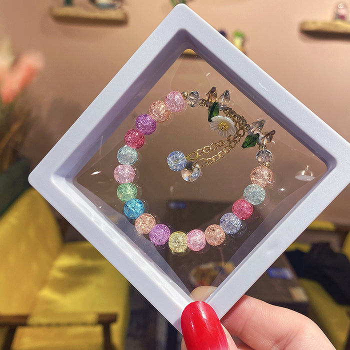 Wholesale Electroplated Glass Glaze Butterfly Ice Crack Bow Beaded Bracelet